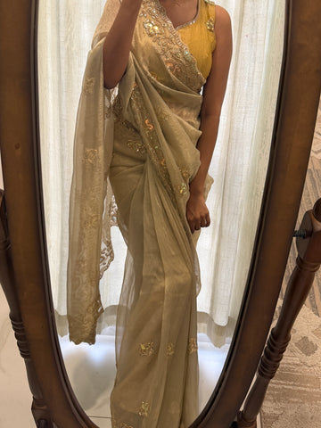 MBS038 - Tissue Saree ( Unstitched blouse )