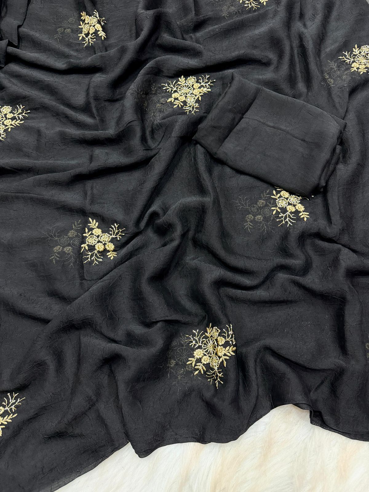 Stone crushed Saree