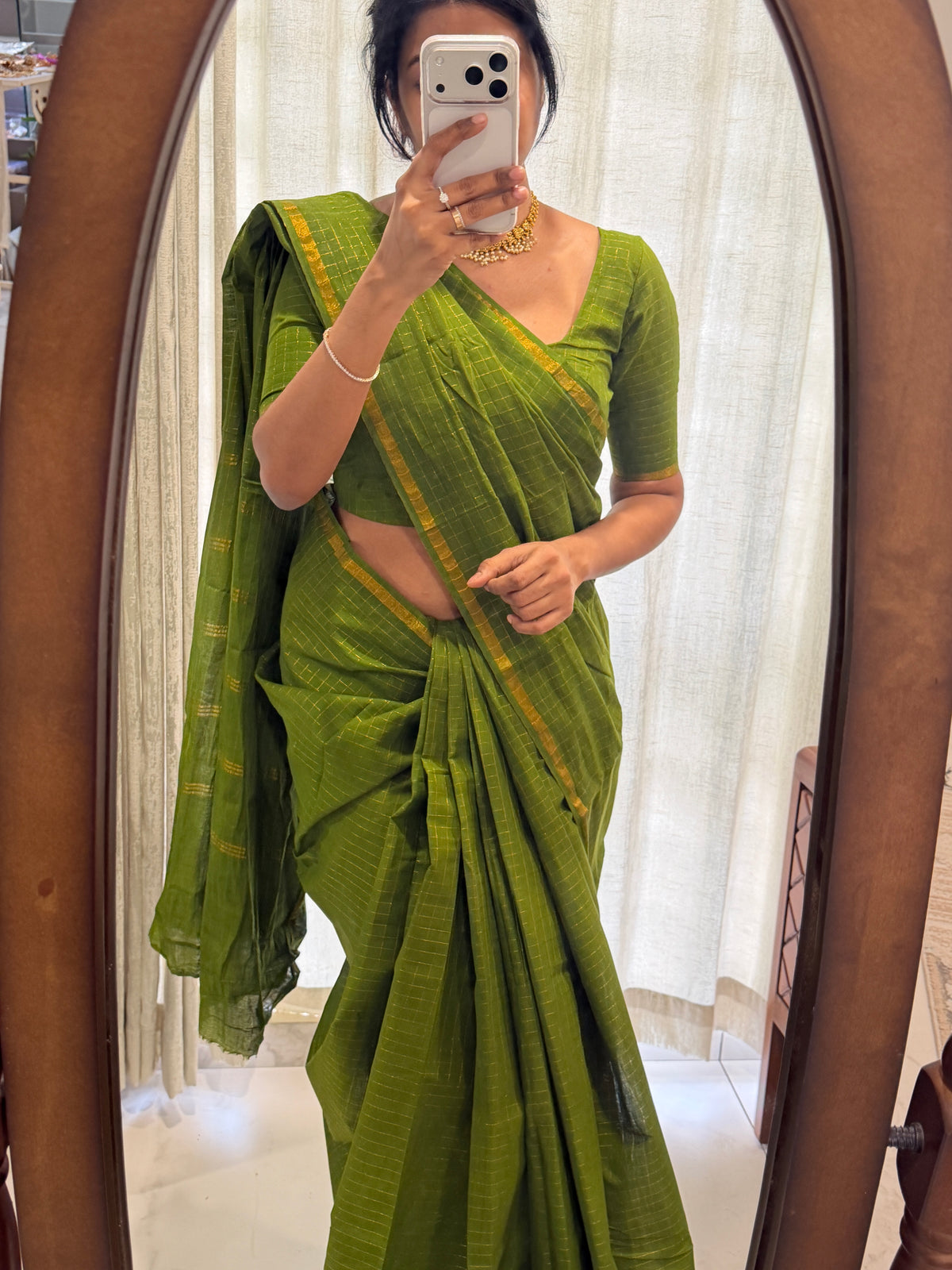 Heritage Checks - Madurai cotton (Unstitched blouse)