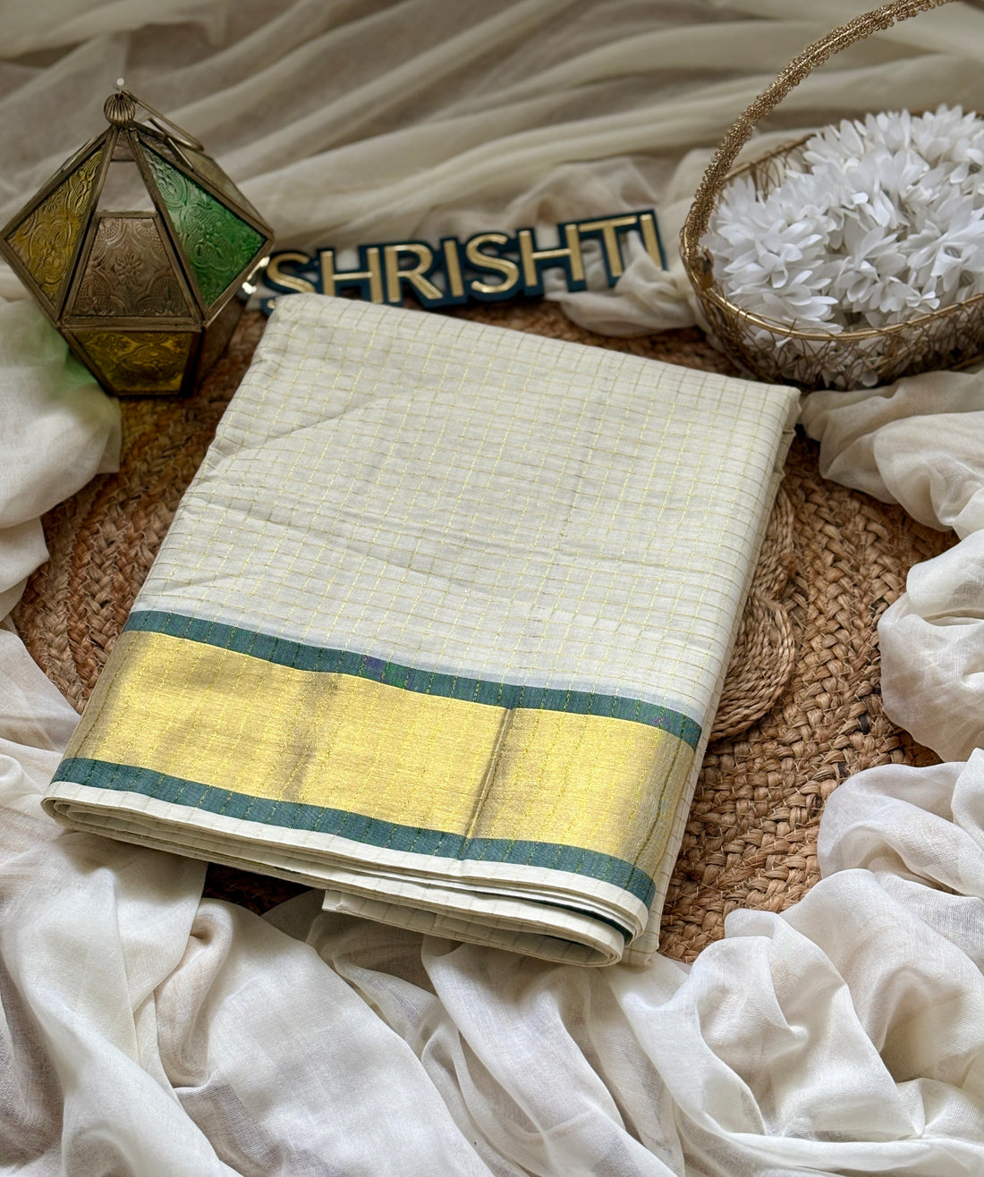 Pacha - Kerala Saree ( Unstitched blouse )
